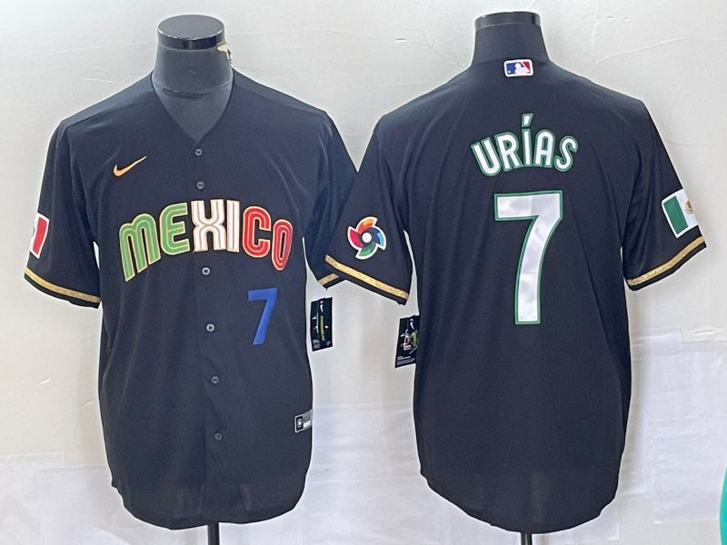 Men 2023 World Cub Mexico #7 Urias Black Nike MLB Jersey style 91827